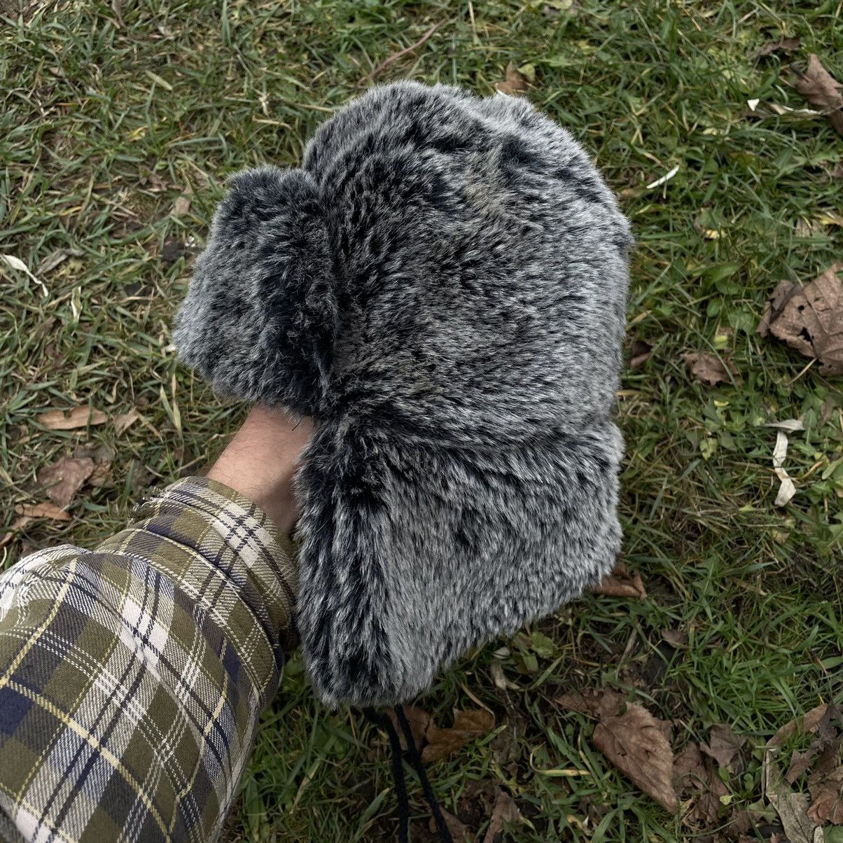Vintage Vintage 90s Mohair Beanie Grunge Streetwear Grey Relaxed OS Size ONE SIZE - 3 Thumbnail