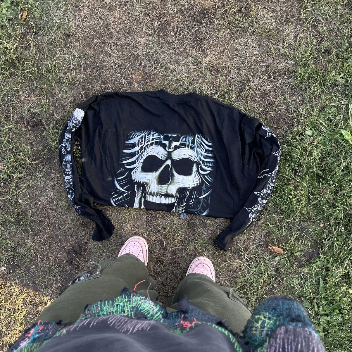 Vintage Vintage 90s Skull Graphic Tee Dark Horror Grunge Streetwear Size US XL / EU 56 / 4 - 5 Thumbnail