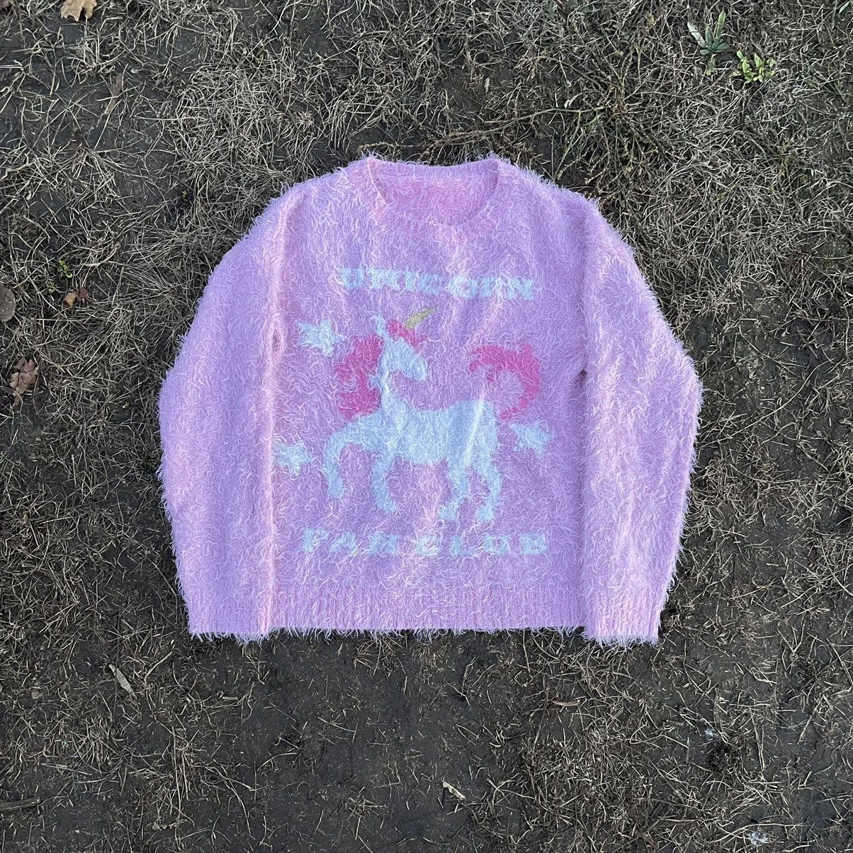 Vintage Vintage Y2K Pastel Purple Mohair Fuzzy Graphic Sweater M Size M / US 6-8 / IT 42-44 - 1 Thumbnail