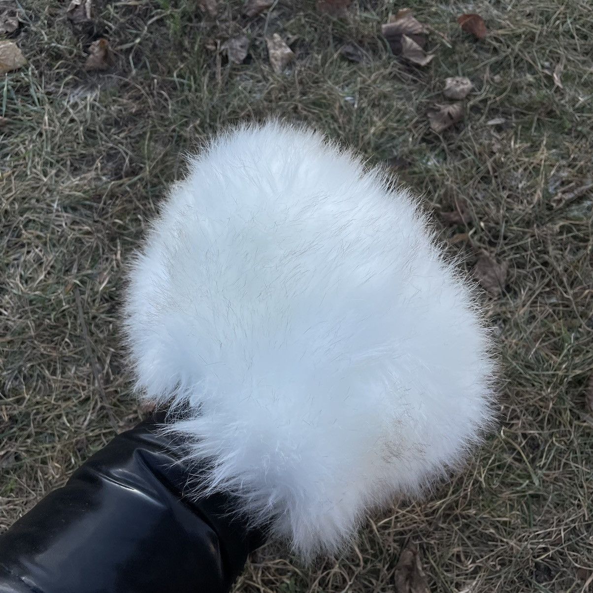 Vintage Vintage 90s Fluffy White Faux Fur Beanie Hat Emo Goth OS Size ONE SIZE - 3 Thumbnail