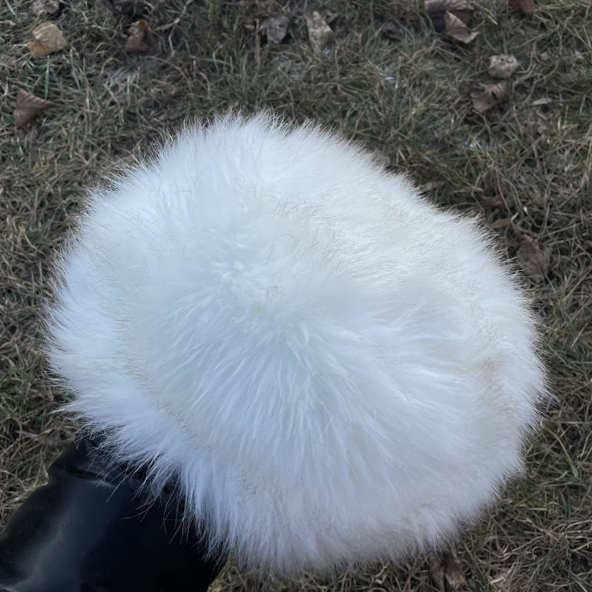 Vintage Vintage 90s Fluffy White Faux Fur Beanie Hat Emo Goth OS Size ONE SIZE - 4 Thumbnail