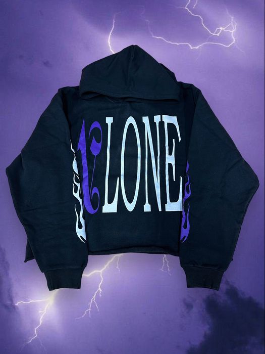 Vlone X Palm Angels Hoodie Black/Purple