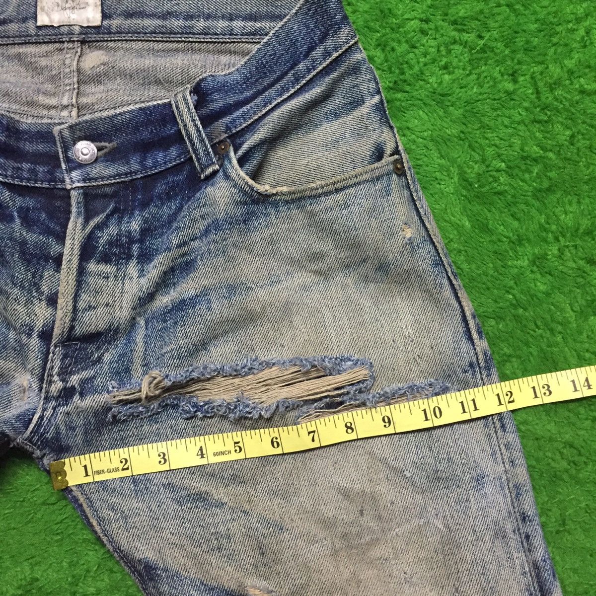 Japanese Brand Vintage Secret Jeans Denim👖 Distressed Rip Jeans 🇯🇵 Size US 34 / EU 50 - 19 Thumbnail