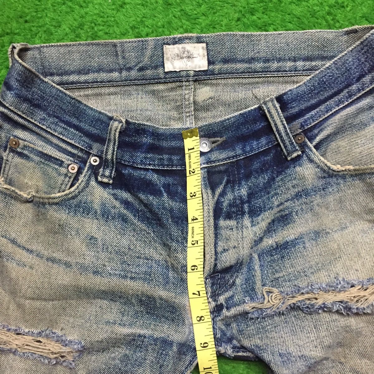 Japanese Brand Vintage Secret Jeans Denim👖 Distressed Rip Jeans 🇯🇵 Size US 34 / EU 50 - 16 Thumbnail