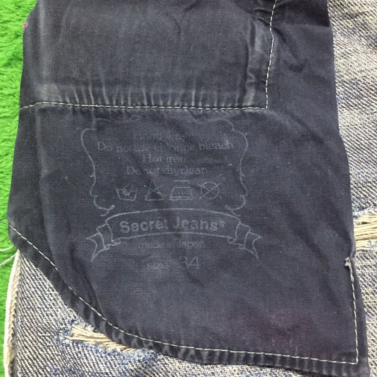 Japanese Brand Vintage Secret Jeans Denim👖 Distressed Rip Jeans 🇯🇵 Size US 34 / EU 50 - 12 Thumbnail