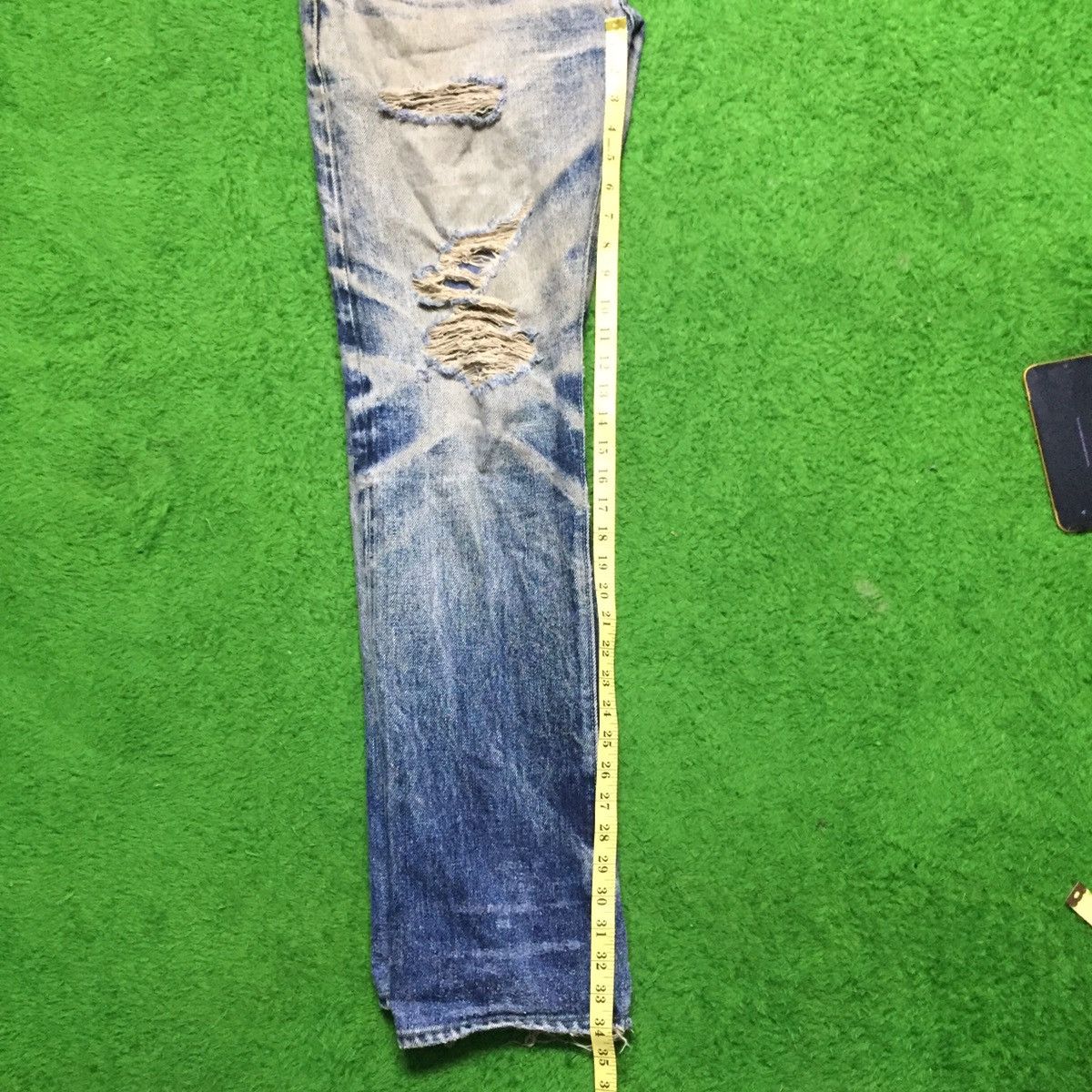 Japanese Brand Vintage Secret Jeans Denim👖 Distressed Rip Jeans 🇯🇵 Size US 34 / EU 50 - 17 Thumbnail
