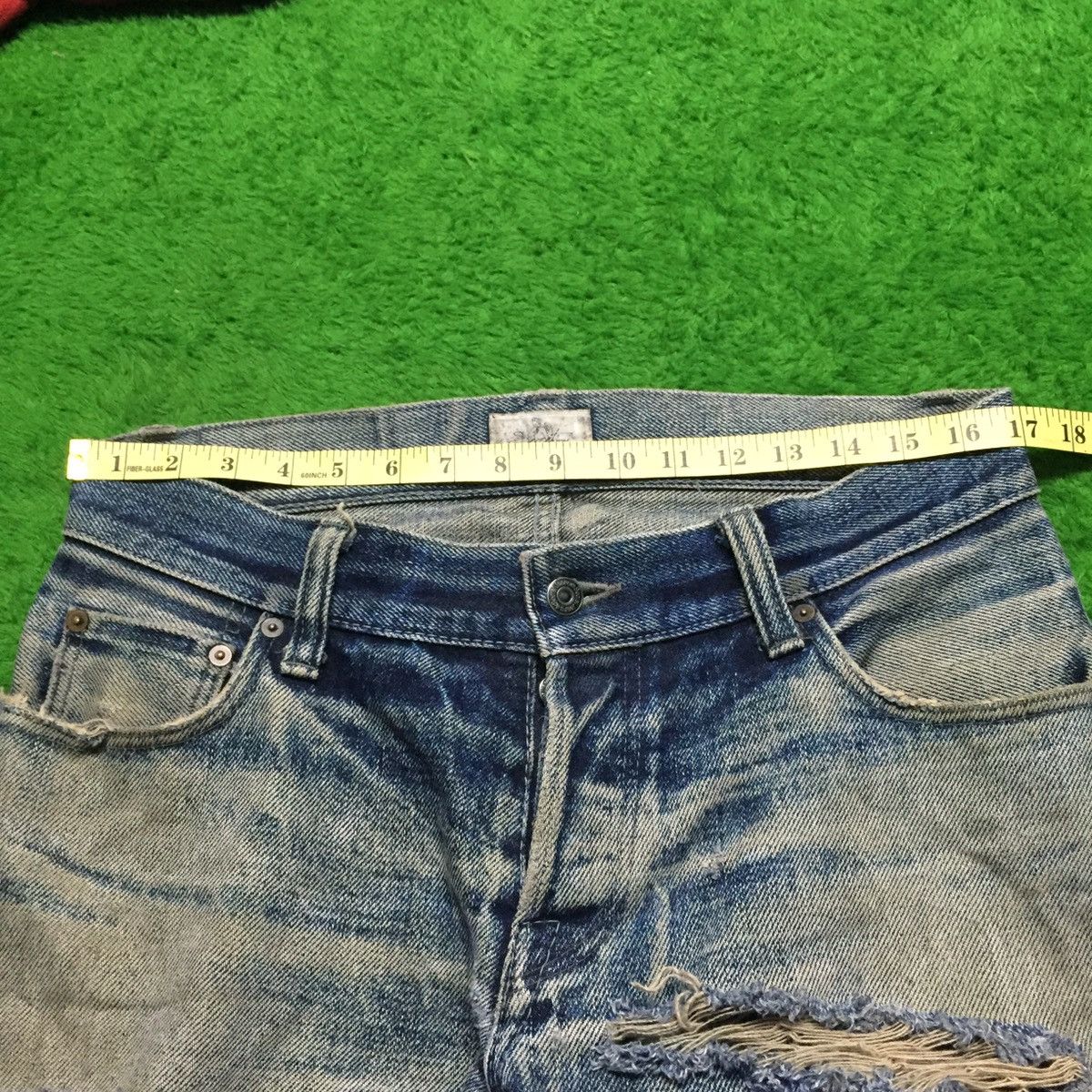Japanese Brand Vintage Secret Jeans Denim👖 Distressed Rip Jeans 🇯🇵 Size US 34 / EU 50 - 15 Thumbnail