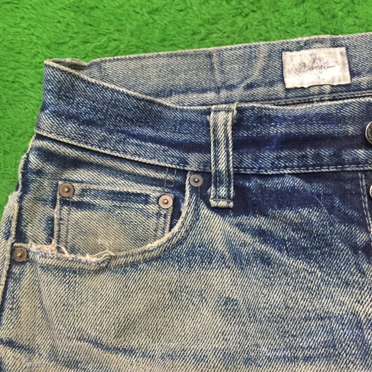 Japanese Brand Vintage Secret Jeans Denim👖 Distressed Rip Jeans 🇯🇵 Size US 34 / EU 50 - 8 Thumbnail