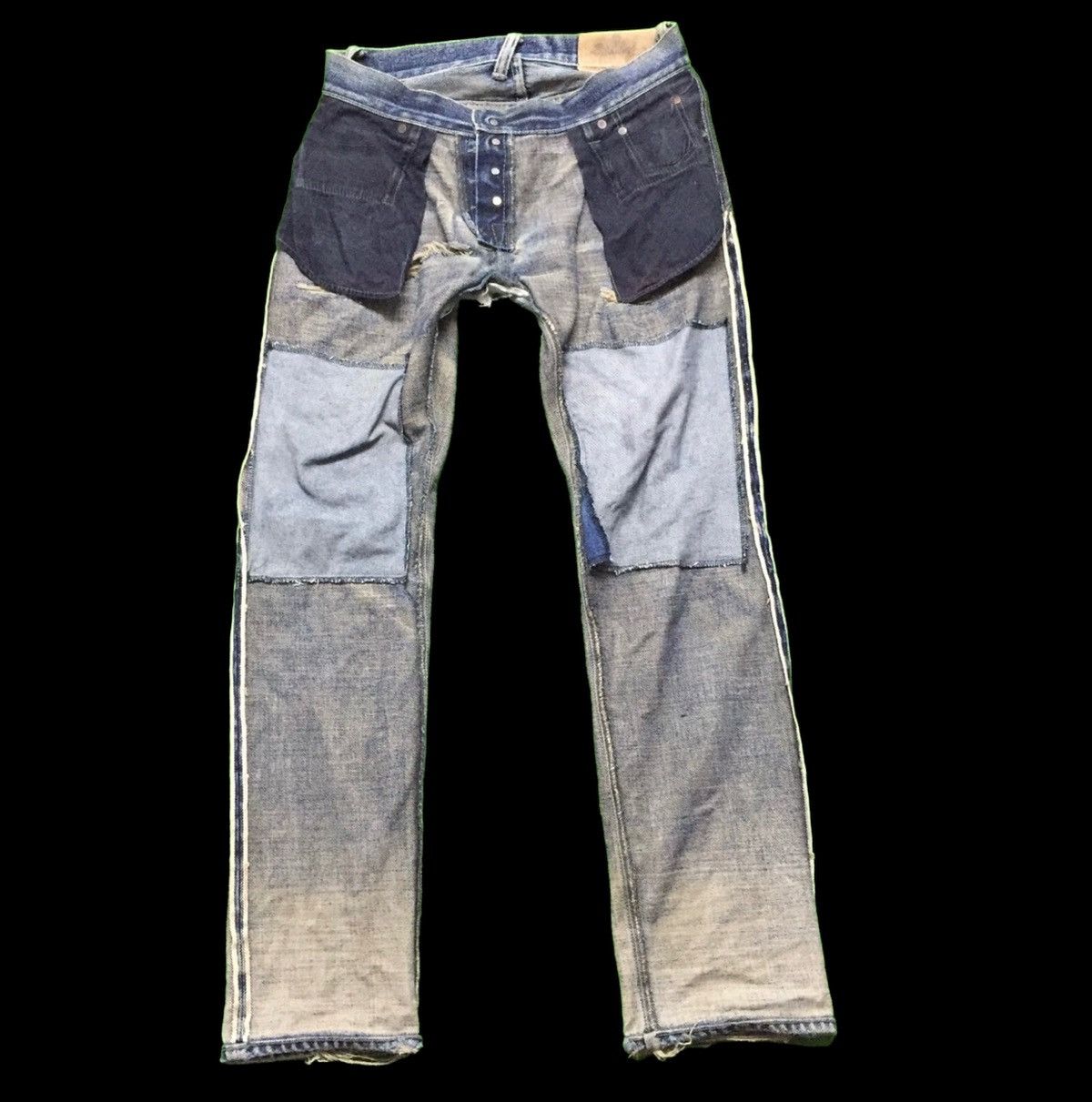 Japanese Brand Vintage Secret Jeans Denim👖 Distressed Rip Jeans 🇯🇵 Size US 34 / EU 50 - 4 Thumbnail