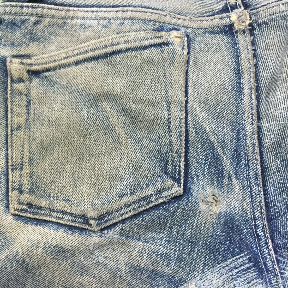 Japanese Brand Vintage Secret Jeans Denim👖 Distressed Rip Jeans 🇯🇵 Size US 34 / EU 50 - 11 Thumbnail