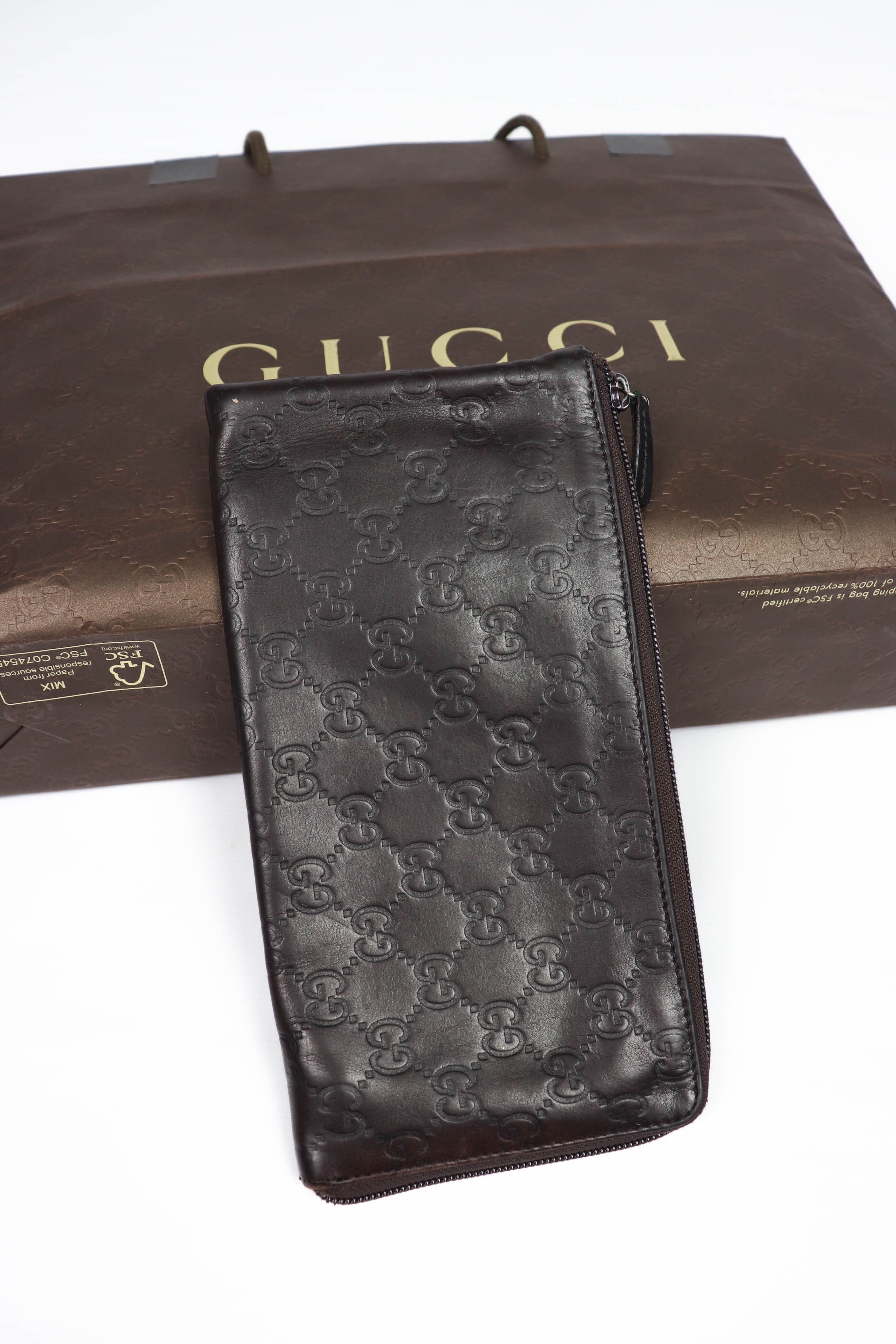 Gucci Gucci GG Monogram Guccissima Leather Long Zip Pouch Wallet Size ONE SIZE - 2 Thumbnail