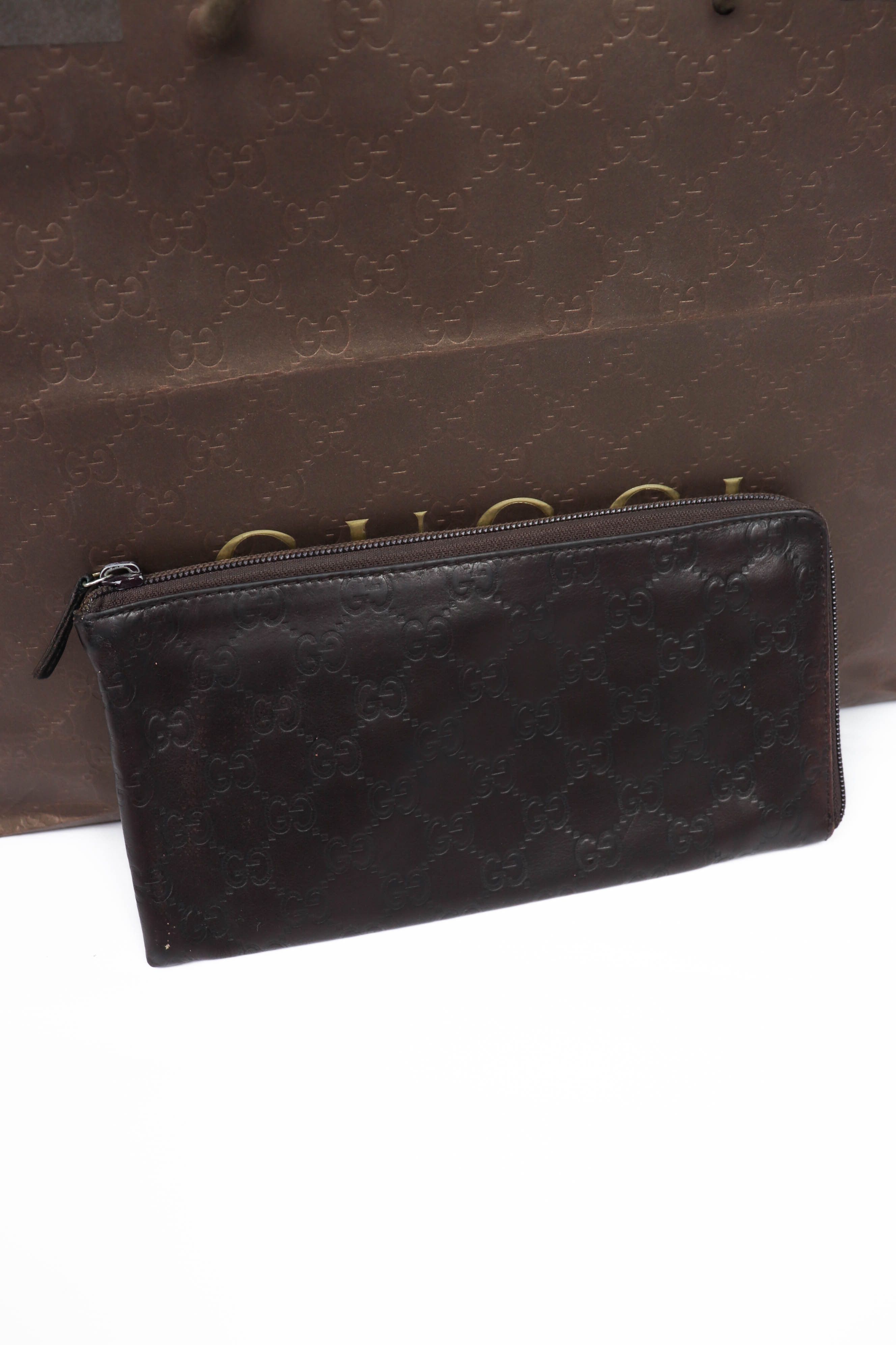Gucci Gucci GG Monogram Guccissima Leather Long Zip Pouch Wallet Size ONE SIZE - 3 Thumbnail