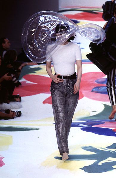 image of Issey Miyake - Ss96 See Through Plaid Trousers in Beige Brown Transparent, Women's (Size 28)