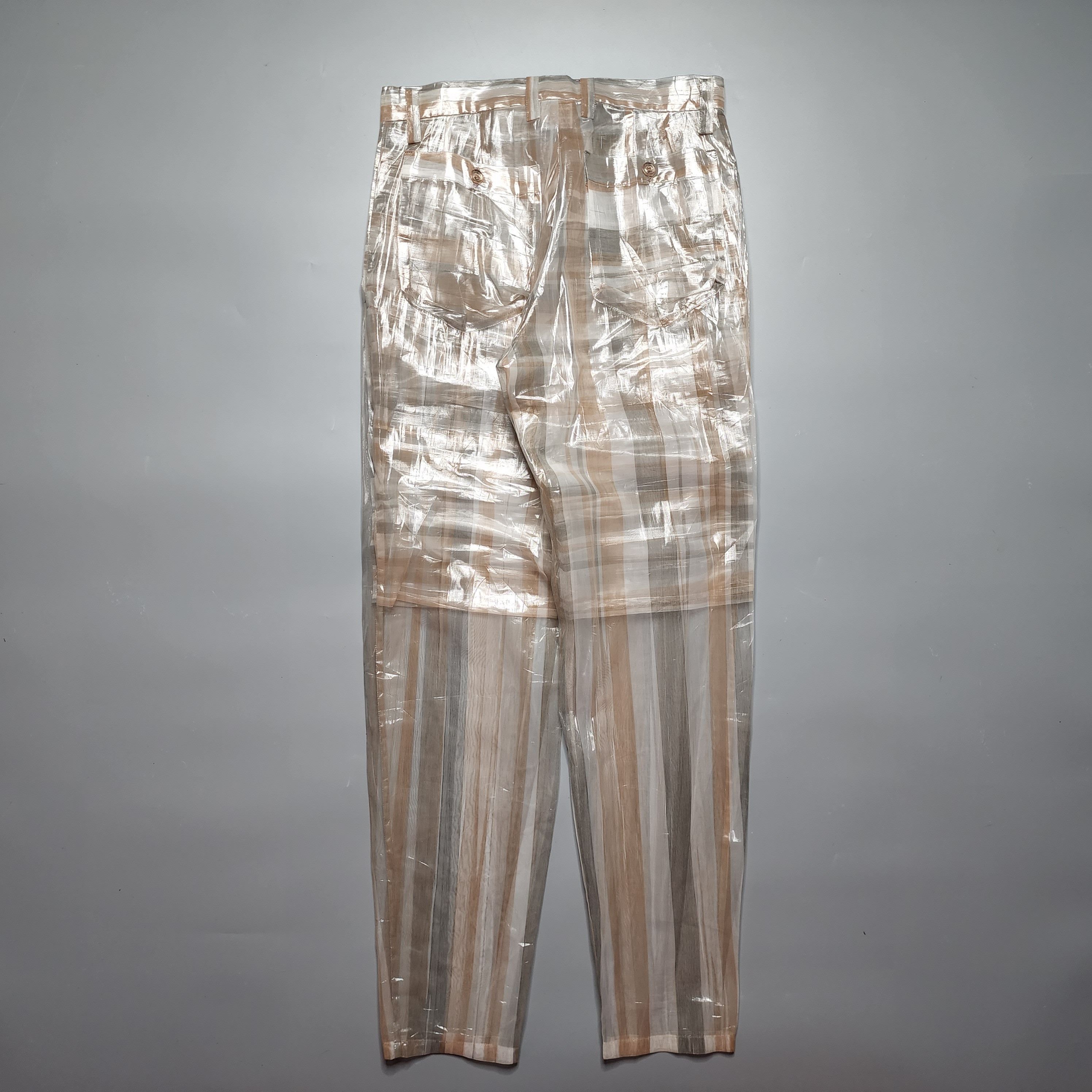 Issey Miyake Issey Miyake - SS96 See Through Plaid Trousers Size 28" / US 6 / IT 42 - 5 Thumbnail