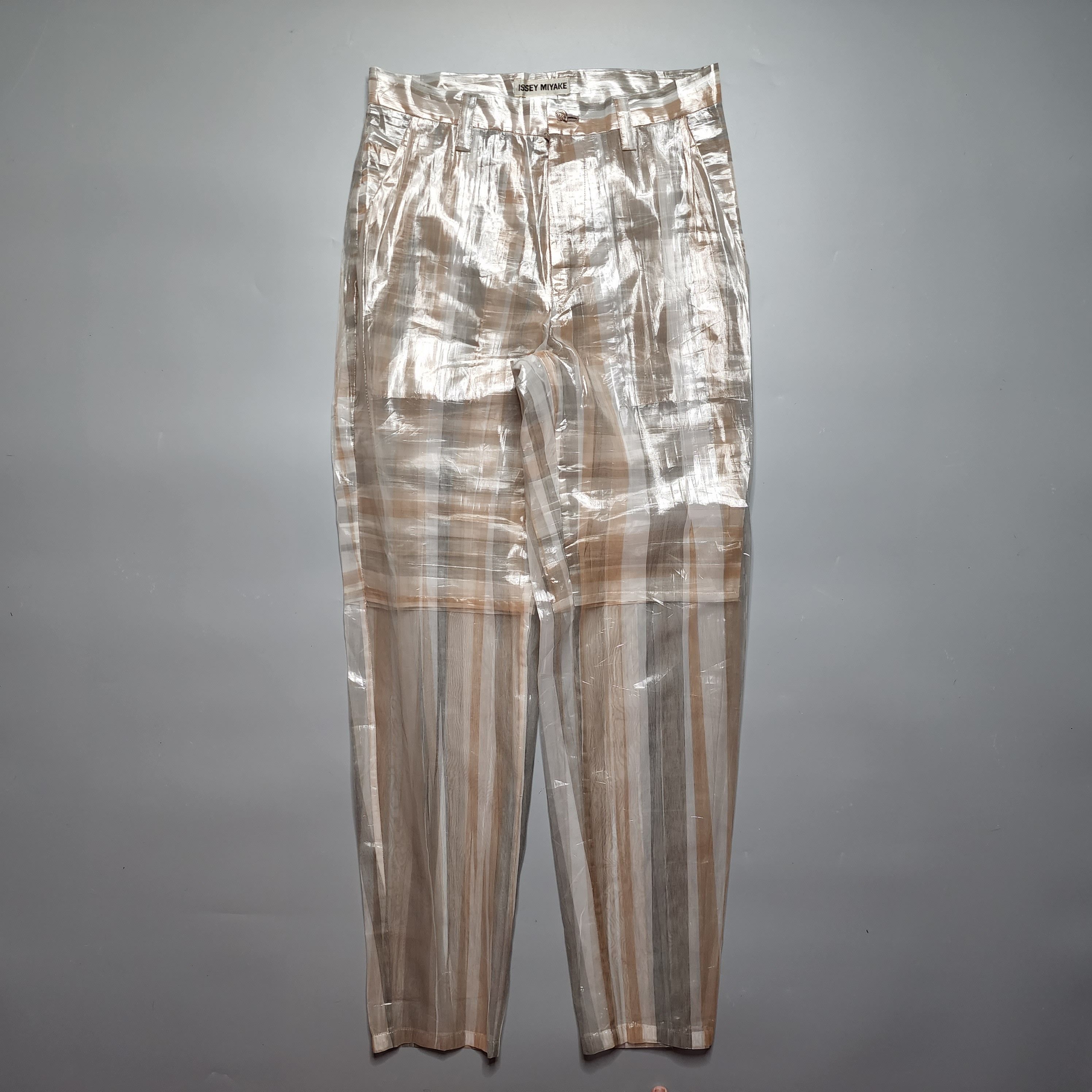 Issey Miyake Issey Miyake - SS96 See Through Plaid Trousers Size 28" / US 6 / IT 42 - 4 Thumbnail