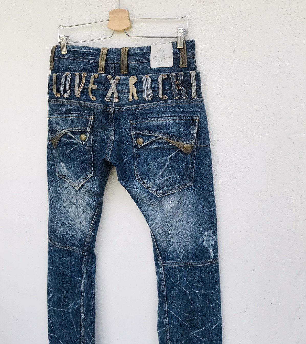 Japanese Brand Rare Love Rock by Dominate handcraft double waist jean Size US 31 - 1 Thumbnail
