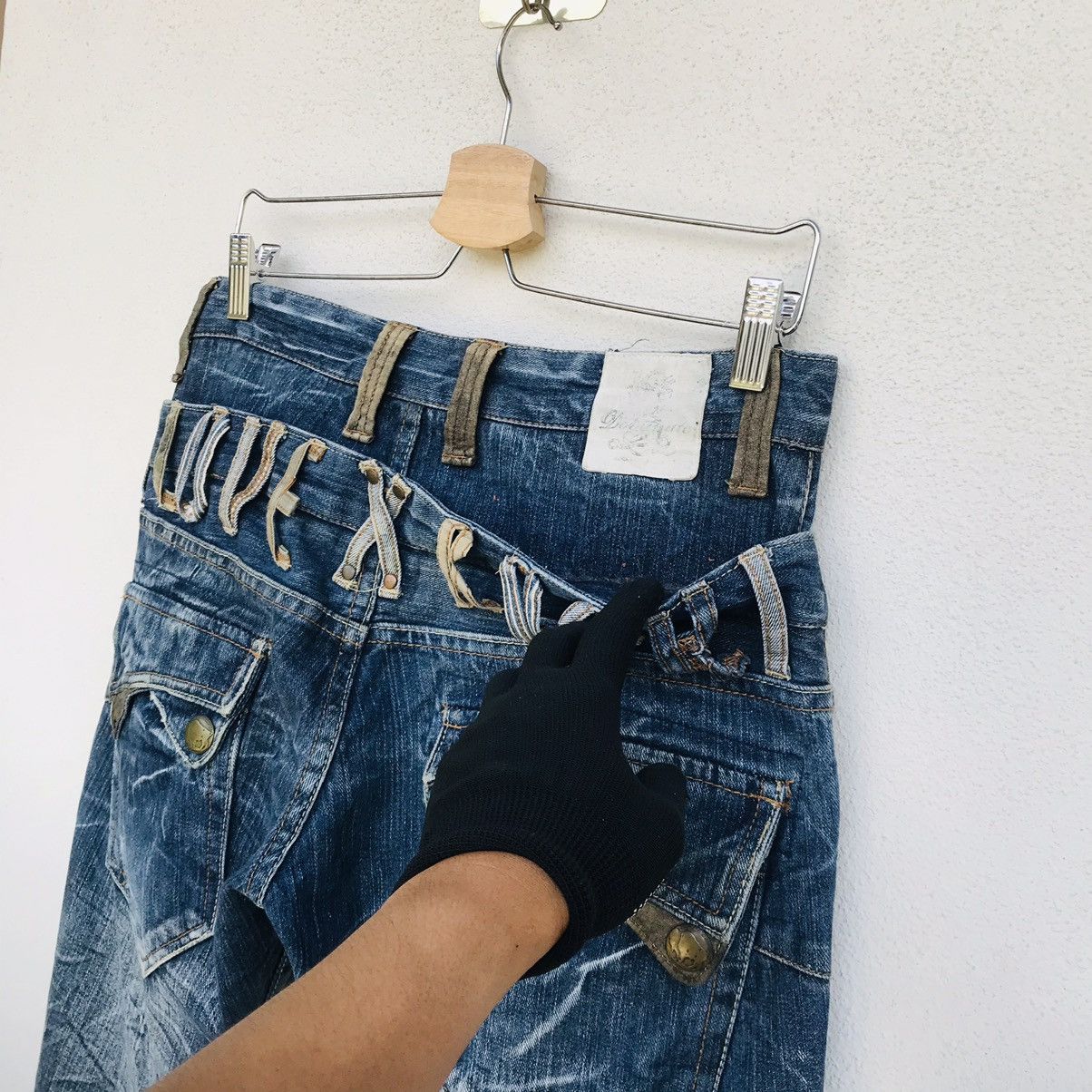 Japanese Brand Rare Love Rock by Dominate handcraft double waist jean Size US 31 - 14 Thumbnail