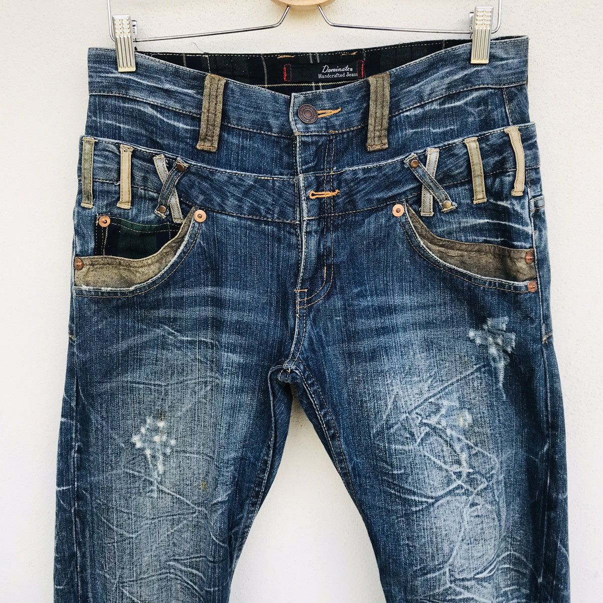 Japanese Brand Rare Love Rock by Dominate handcraft double waist jean Size US 31 - 6 Thumbnail