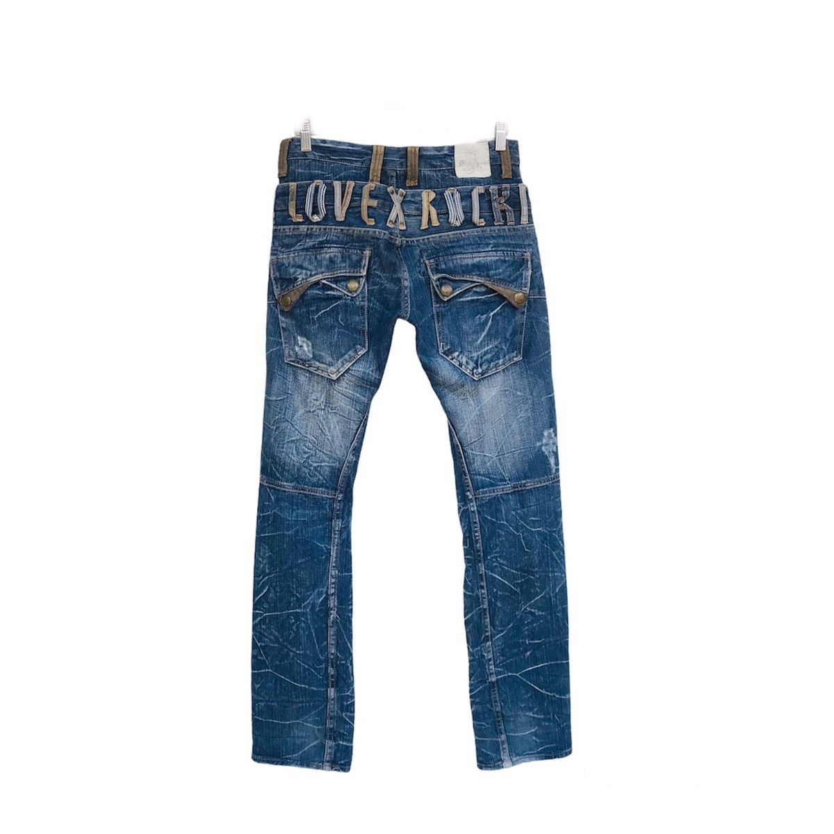 Japanese Brand Rare Love Rock by Dominate handcraft double waist jean Size US 31 - 3 Thumbnail