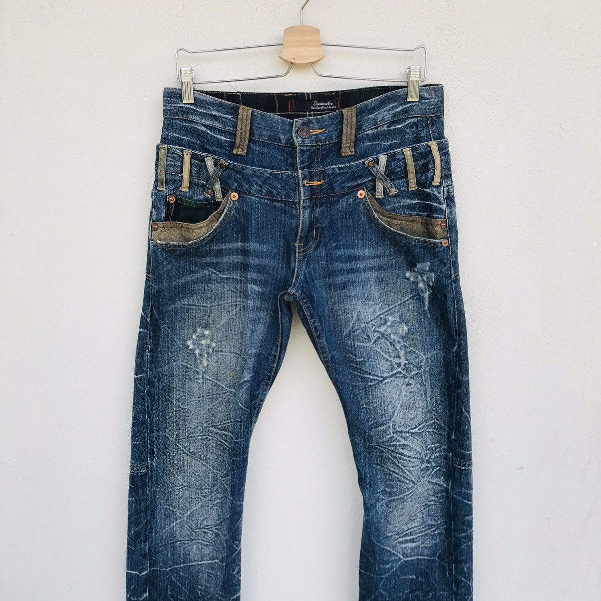 Japanese Brand Rare Love Rock by Dominate handcraft double waist jean Size US 31 - 5 Thumbnail