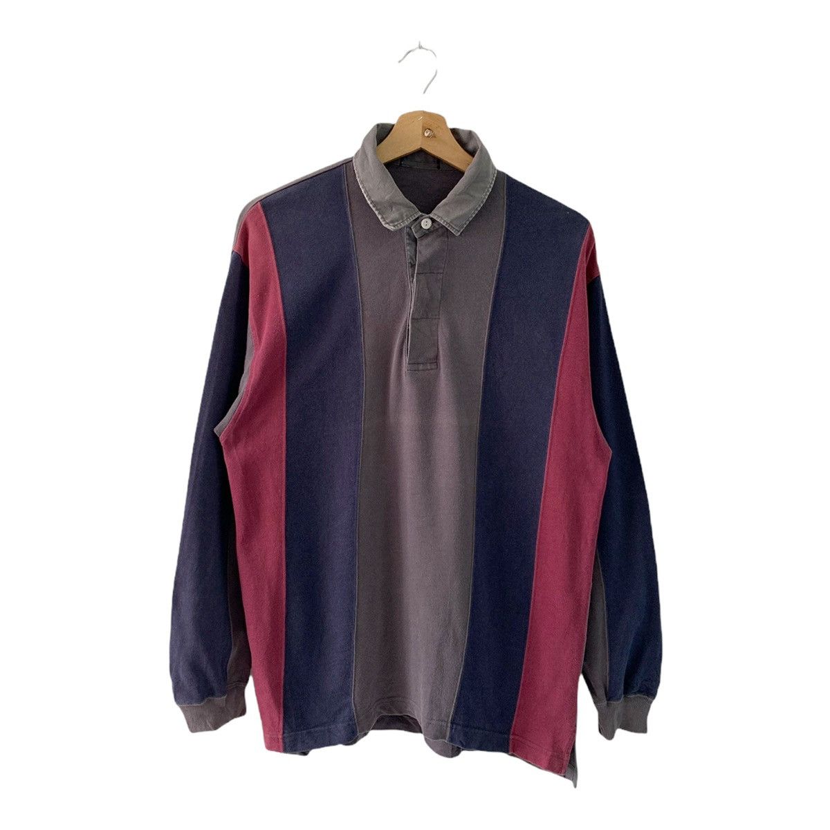 Japanese Brand Vintage 90s Rugby Polo Shirt Longsleeve Tee Size M Size US M / EU 48-50 / 2 - 1 Thumbnail