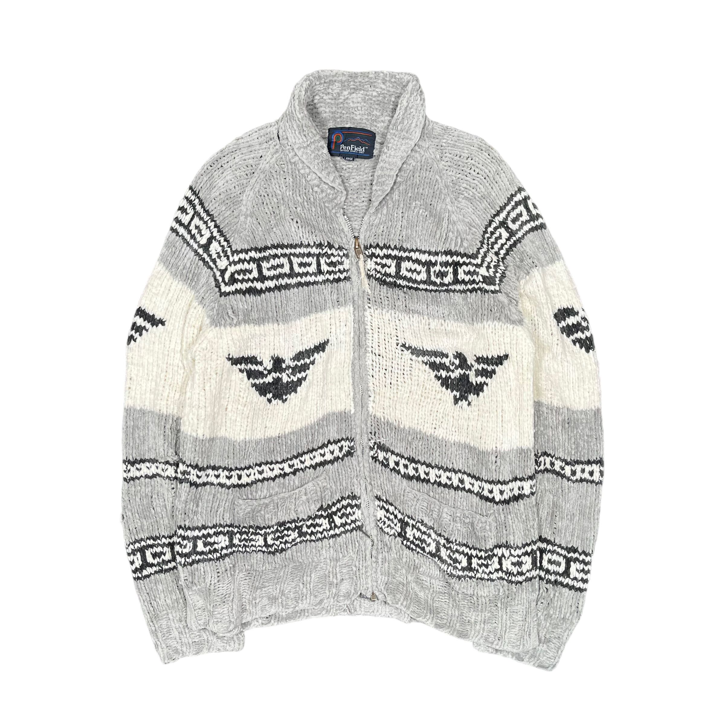 Tribal Native Navajo Hand Knit Red Indian 90s Cardigan