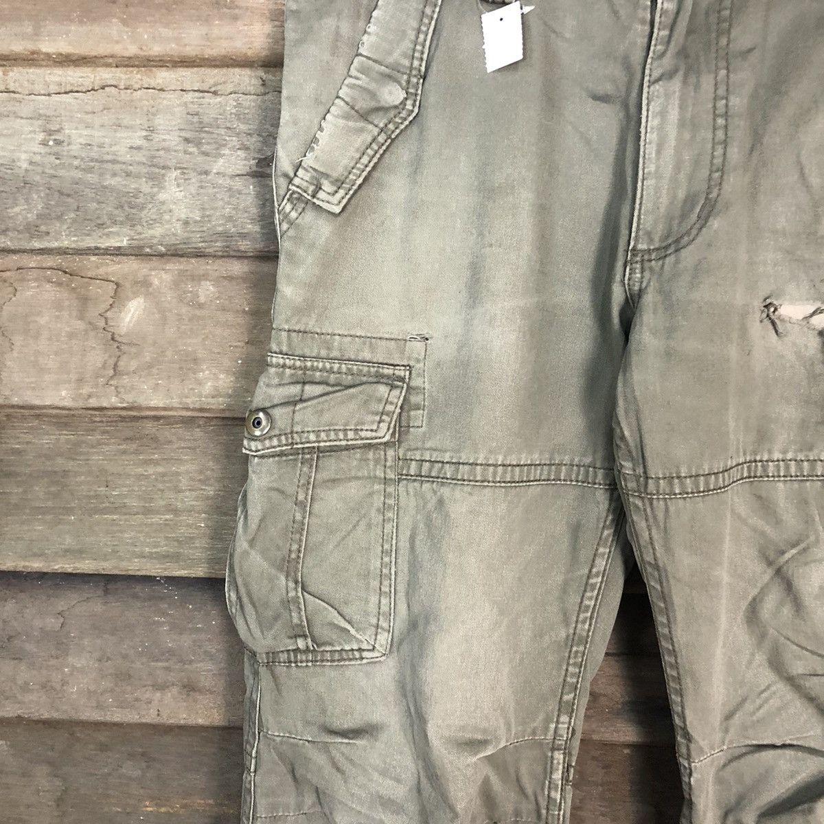 Japanese Brand DL Real Jeans Villen Cargo distressed tactical Pants #1497 Size US 32 / EU 48 - 4 Thumbnail