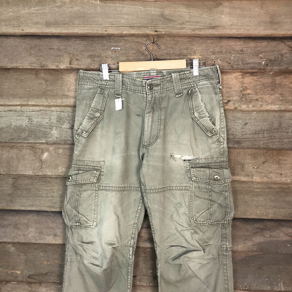 Japanese Brand DL Real Jeans Villen Cargo distressed tactical Pants #1497 Size US 32 / EU 48 - 2 Thumbnail