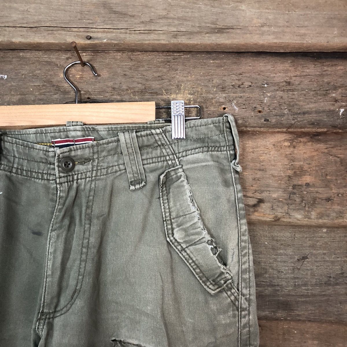 Japanese Brand DL Real Jeans Villen Cargo distressed tactical Pants #1497 Size US 32 / EU 48 - 7 Thumbnail