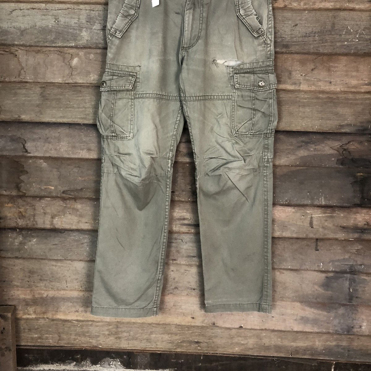 Japanese Brand DL Real Jeans Villen Cargo distressed tactical Pants #1497 Size US 32 / EU 48 - 3 Thumbnail