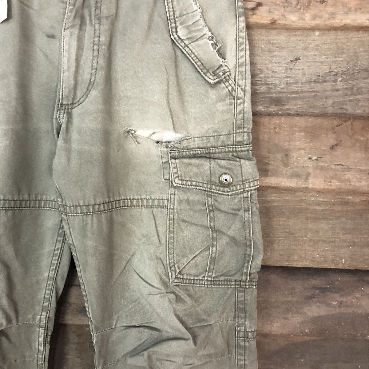 Japanese Brand DL Real Jeans Villen Cargo distressed tactical Pants #1497 Size US 32 / EU 48 - 5 Thumbnail