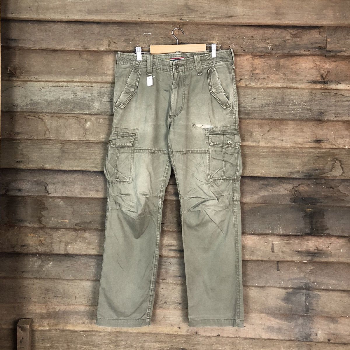 Japanese Brand DL Real Jeans Villen Cargo distressed tactical Pants #1497 Size US 32 / EU 48 - 1 Thumbnail