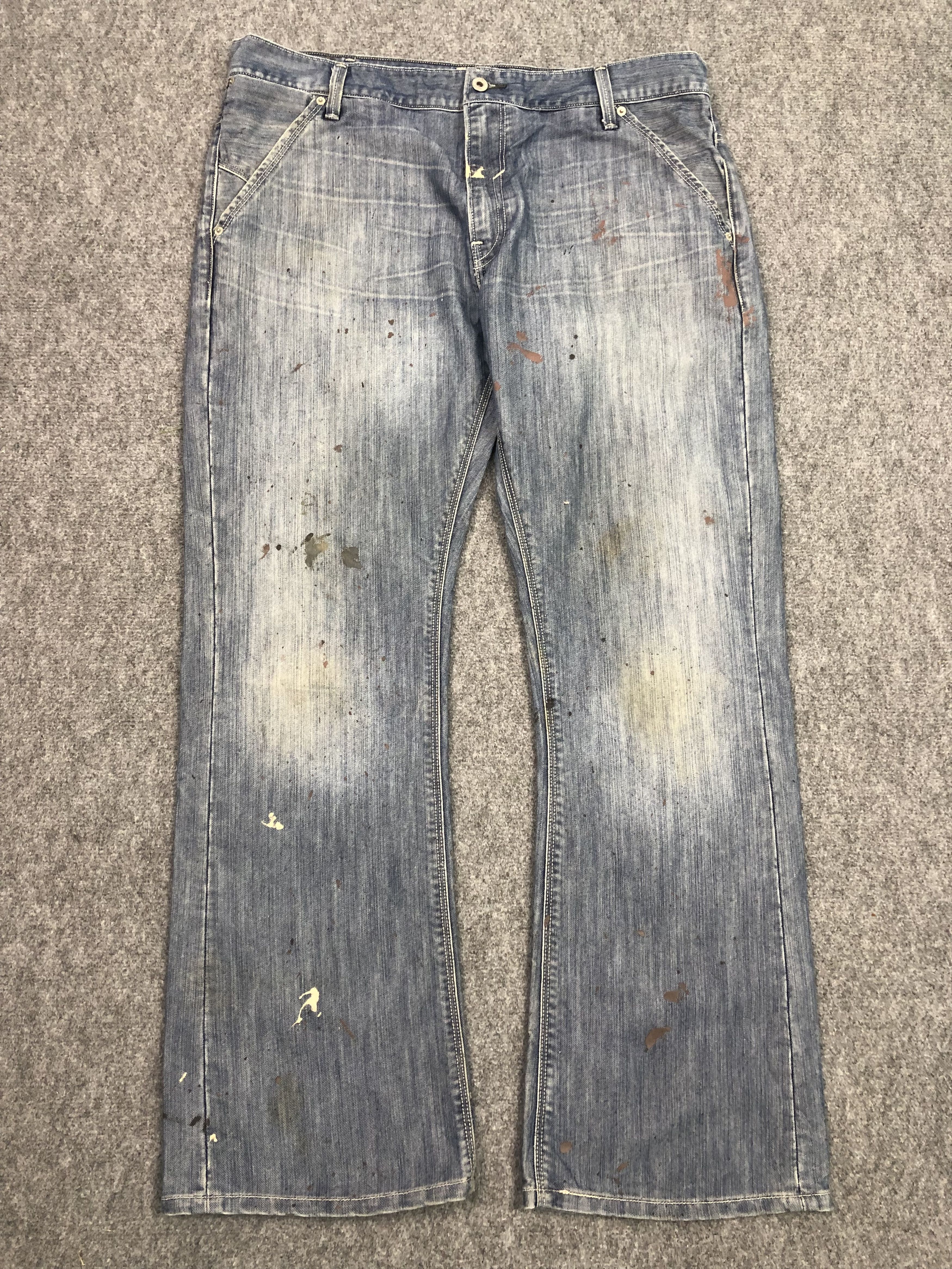 image of Levis 527 Lightwash Painter Flared Jeans in Blue Denim, Men's (Size 40)