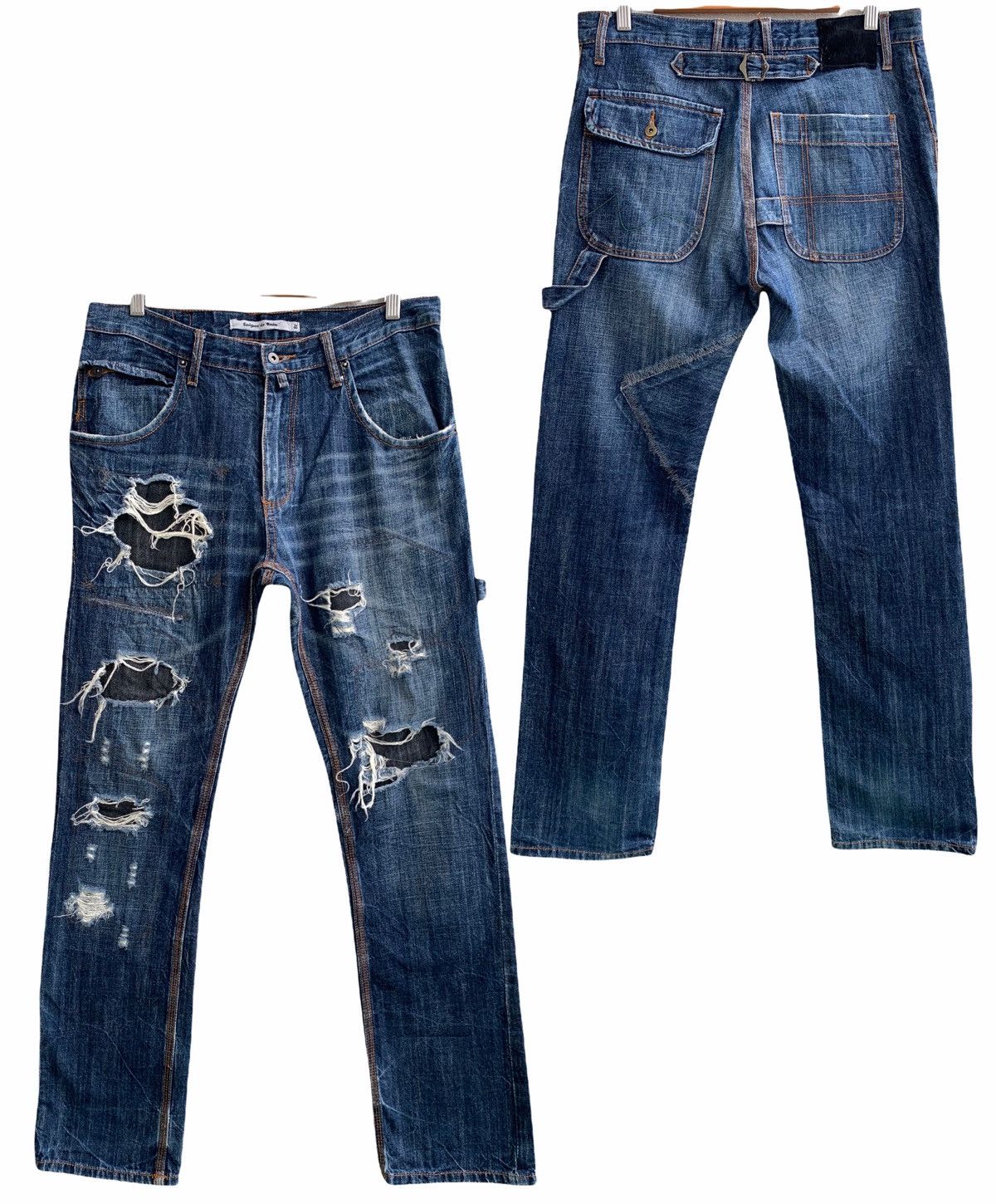 Japanese Brand Japanese Brand Distressed Denim Jeans Size US 33 - 1 Thumbnail