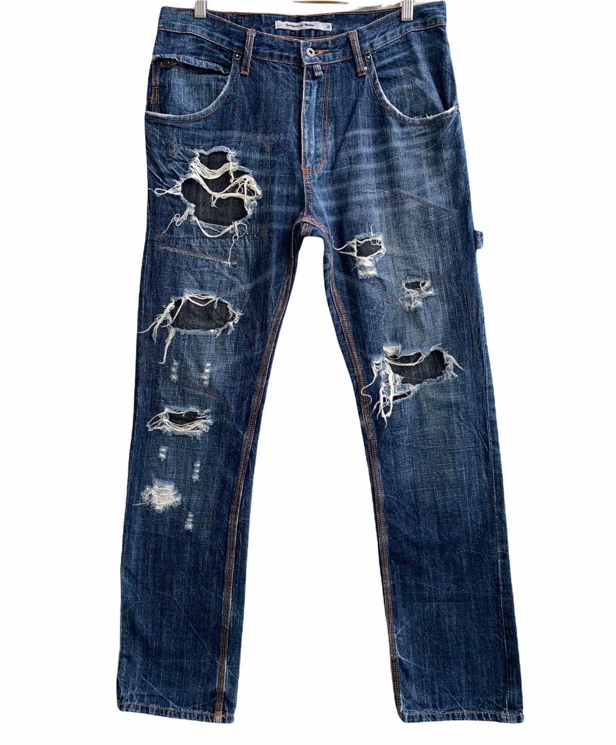 Japanese Brand Japanese Brand Distressed Denim Jeans Size US 33 - 2 Thumbnail