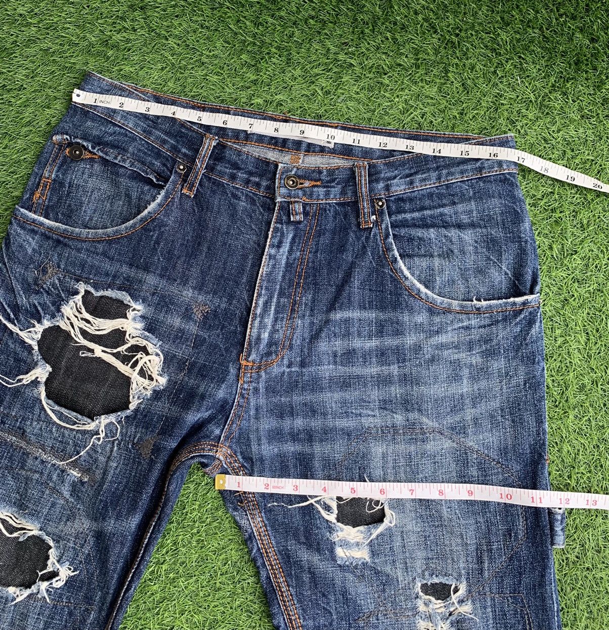 Japanese Brand Japanese Brand Distressed Denim Jeans Size US 33 - 14 Thumbnail