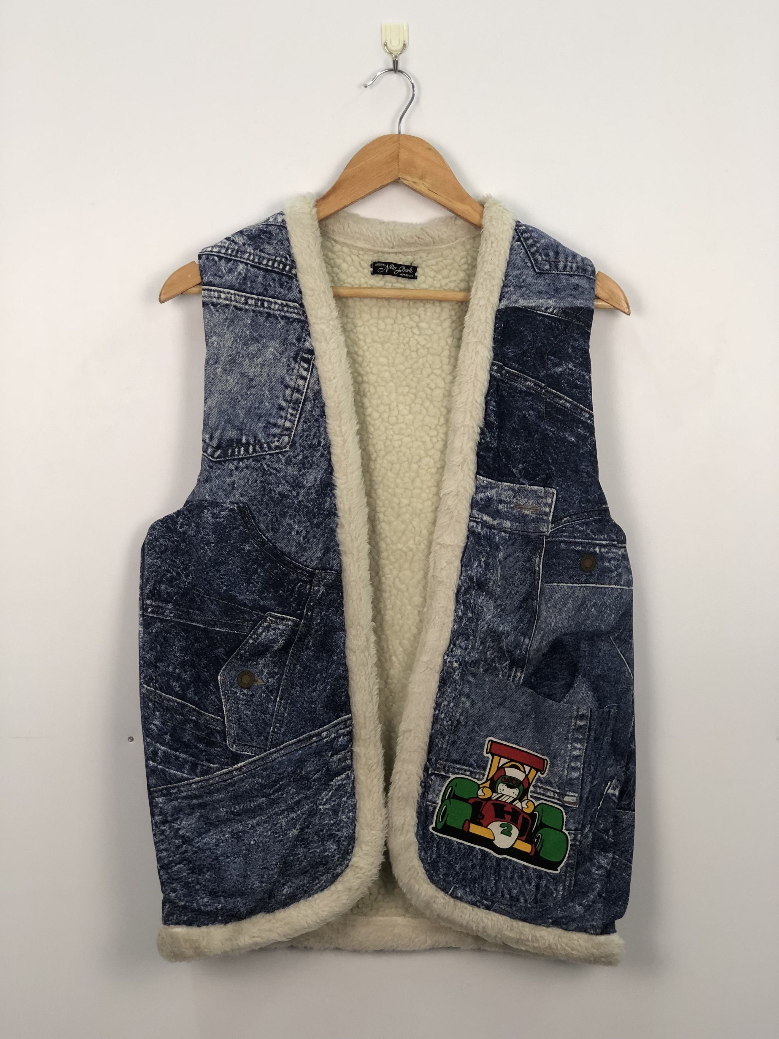 Japanese Brand Vintage Japanese Sheepskin Vest Denim J0229 Size 36R - 1 Thumbnail