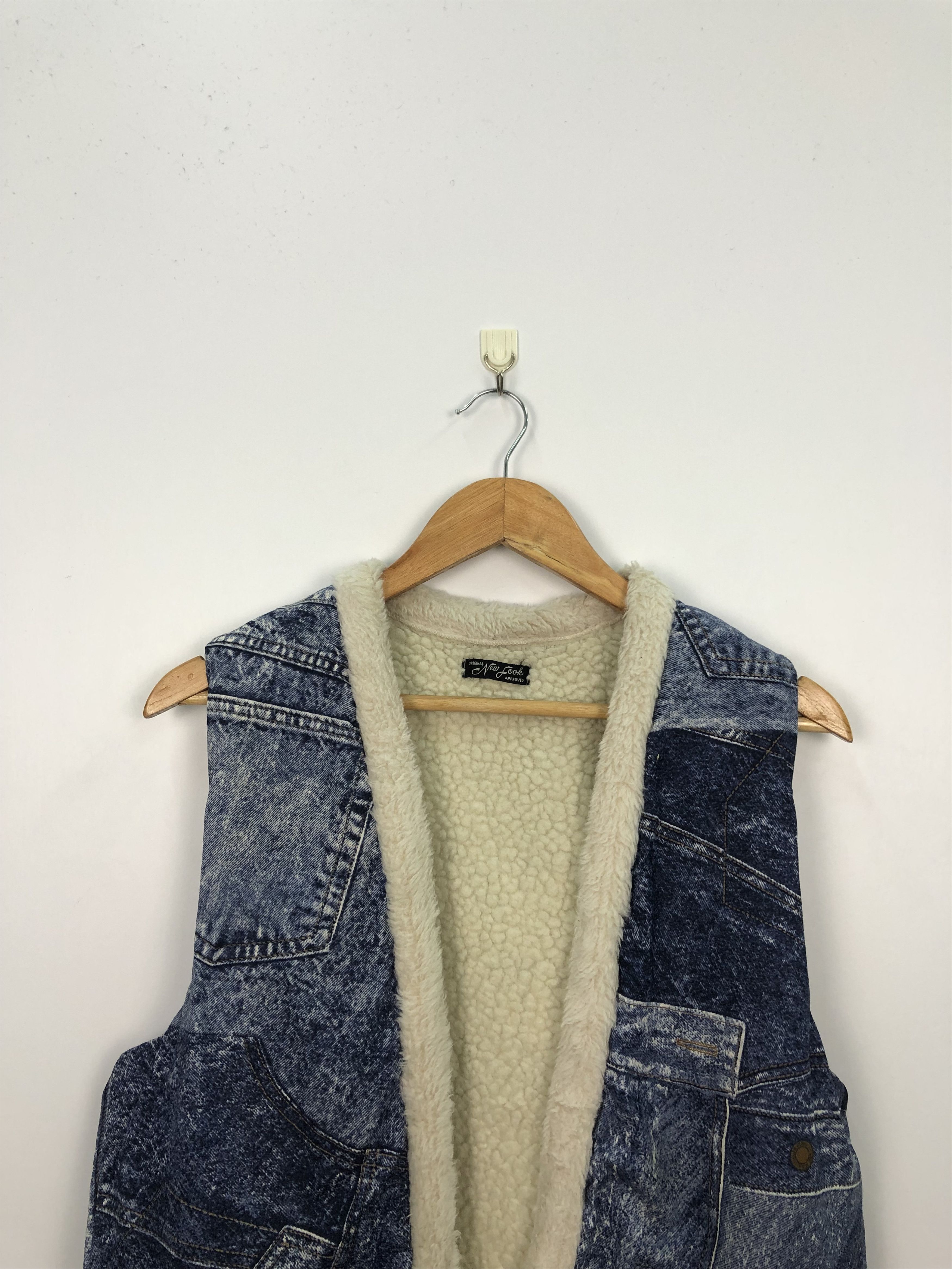 Japanese Brand Vintage Japanese Sheepskin Vest Denim J0229 Size 36R - 3 Thumbnail