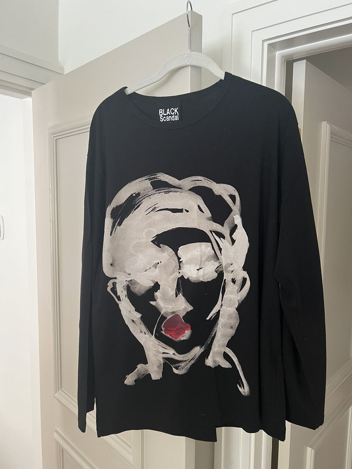 image of Yohji Yamamoto Painted Lady Shirt Limited To Hong Kong in Black, Men's (Size Medium)