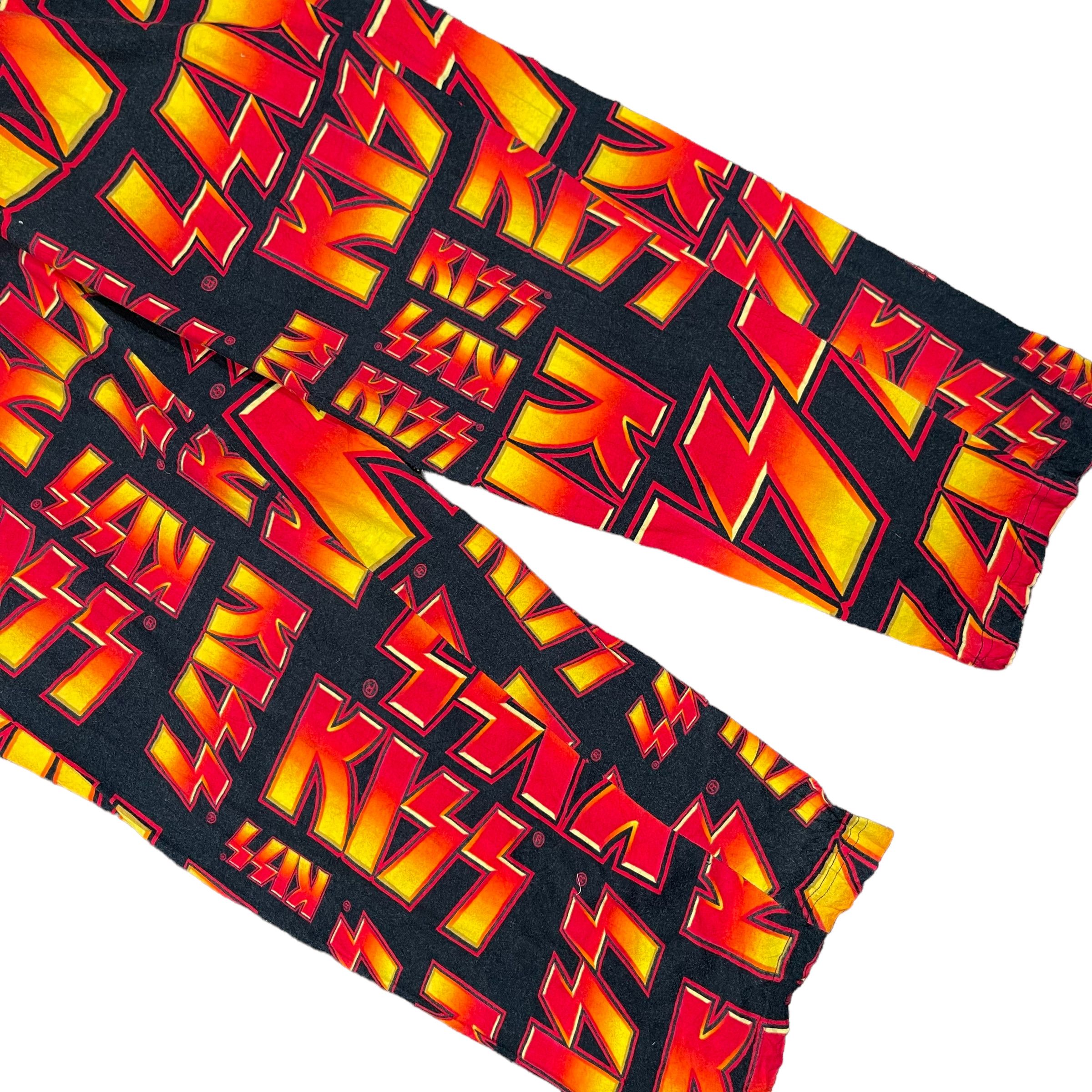 Band Tees × KISS × Seditionaries Kiss Rock Band Flame Full Print Baggy Pants Size US 33 - 4 Thumbnail