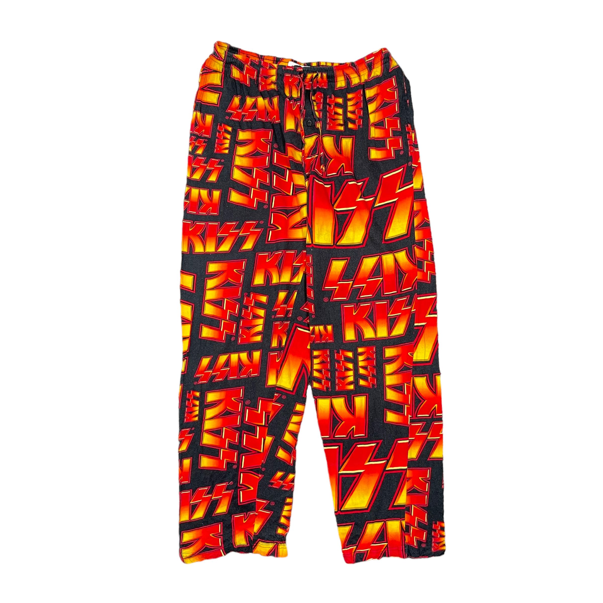 Band Tees × KISS × Seditionaries Kiss Rock Band Flame Full Print Baggy Pants Size US 33 - 1 Thumbnail