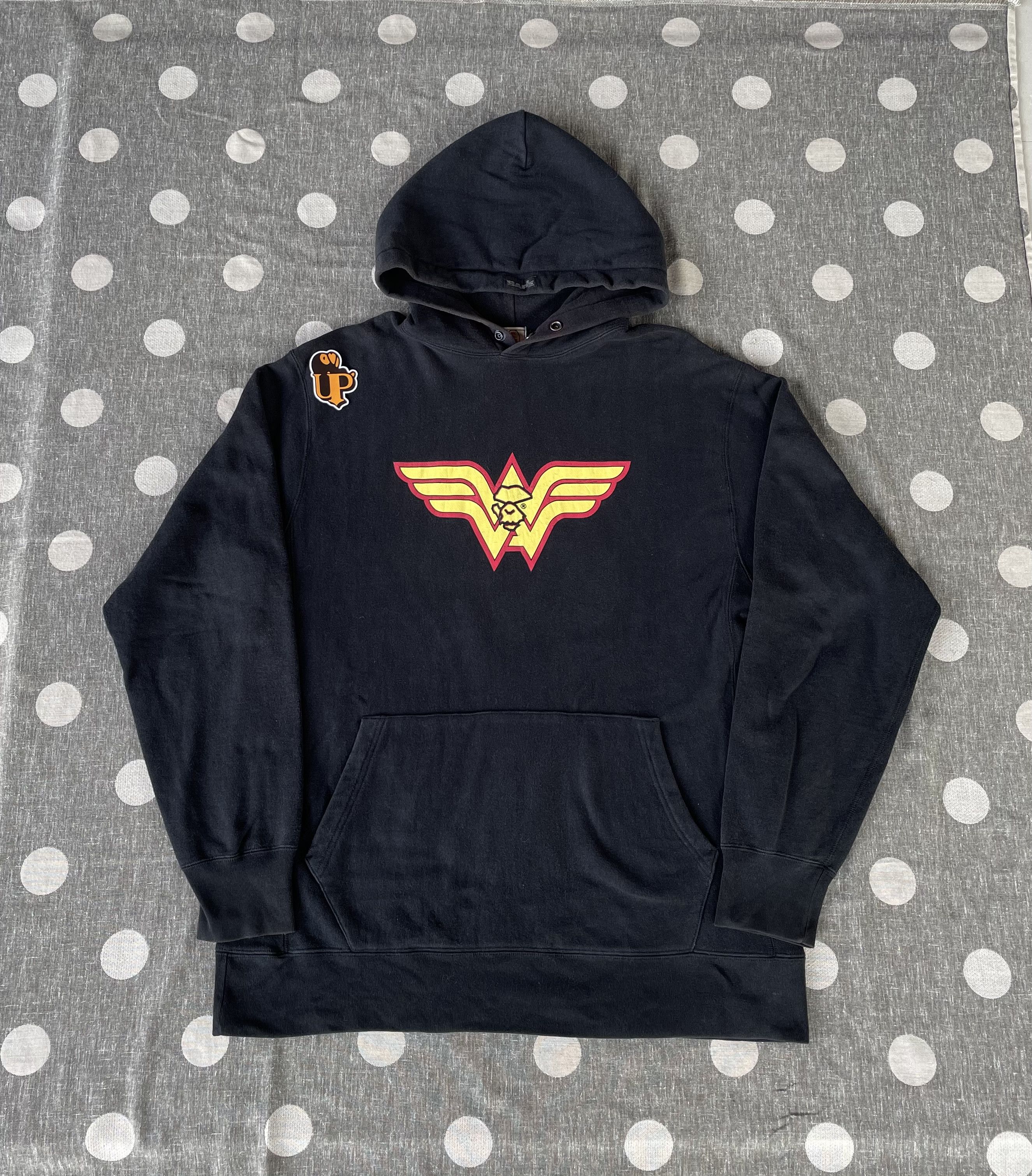 Pre-owned Bape X Nigo Og Bape Wonderwoman Pullover Hoodie In Black