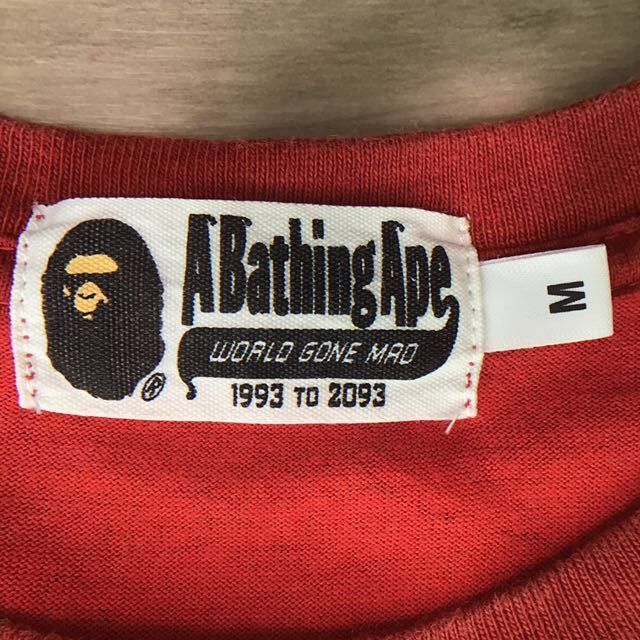 Bape BAPE sleeve shark red camo T-shirt a bathing ape Size US M / EU 48-50 / 2 - 7 Thumbnail
