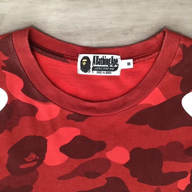 Bape BAPE sleeve shark red camo T-shirt a bathing ape Size US M / EU 48-50 / 2 - 2 Thumbnail