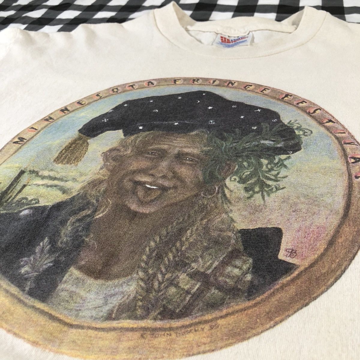 Hanes × Vintage Fringe Festival Minnesota Vintage 1996 Beige T shirt Size US L / EU 52-54 / 3 - 3 Thumbnail