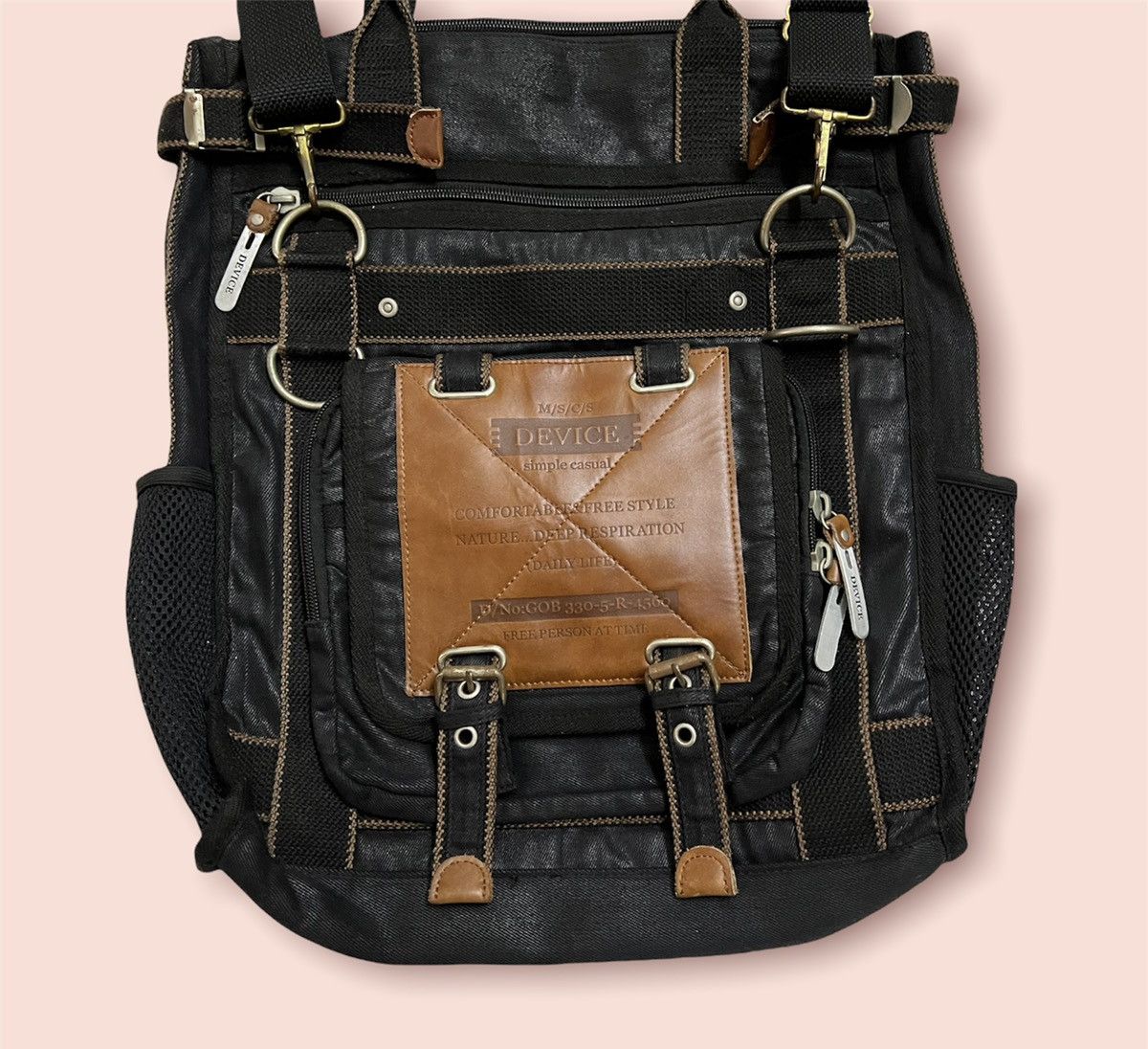 Japanese Brand DEVICE 2 WAY WAXED DENIM SHOULDER/TOTE Size ONE SIZE - 2 Thumbnail