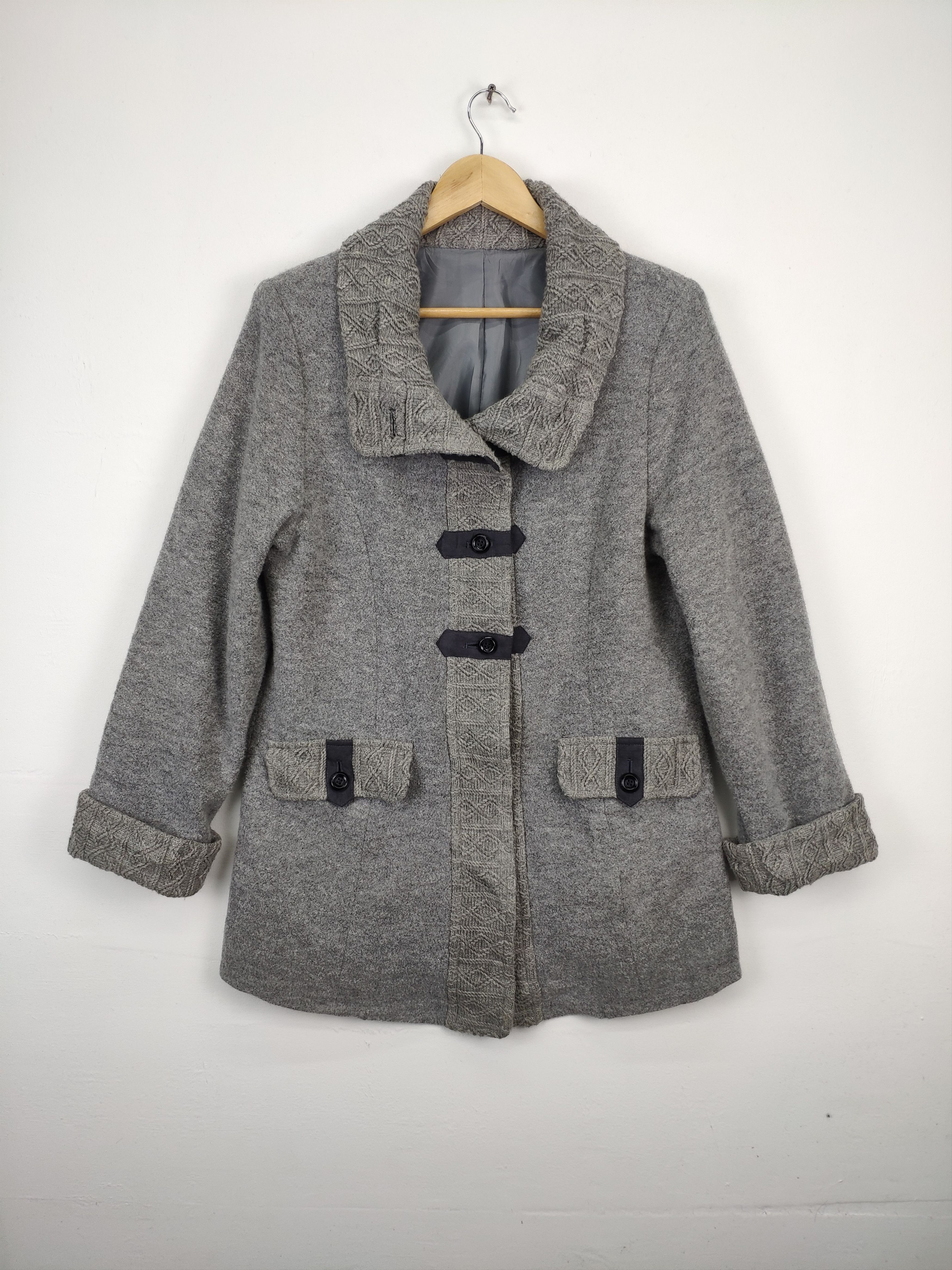 Vintage Vintage Wool Coat Jacket Japanese Brand Size M / US 6-8 / IT 42-44 - 9 Thumbnail
