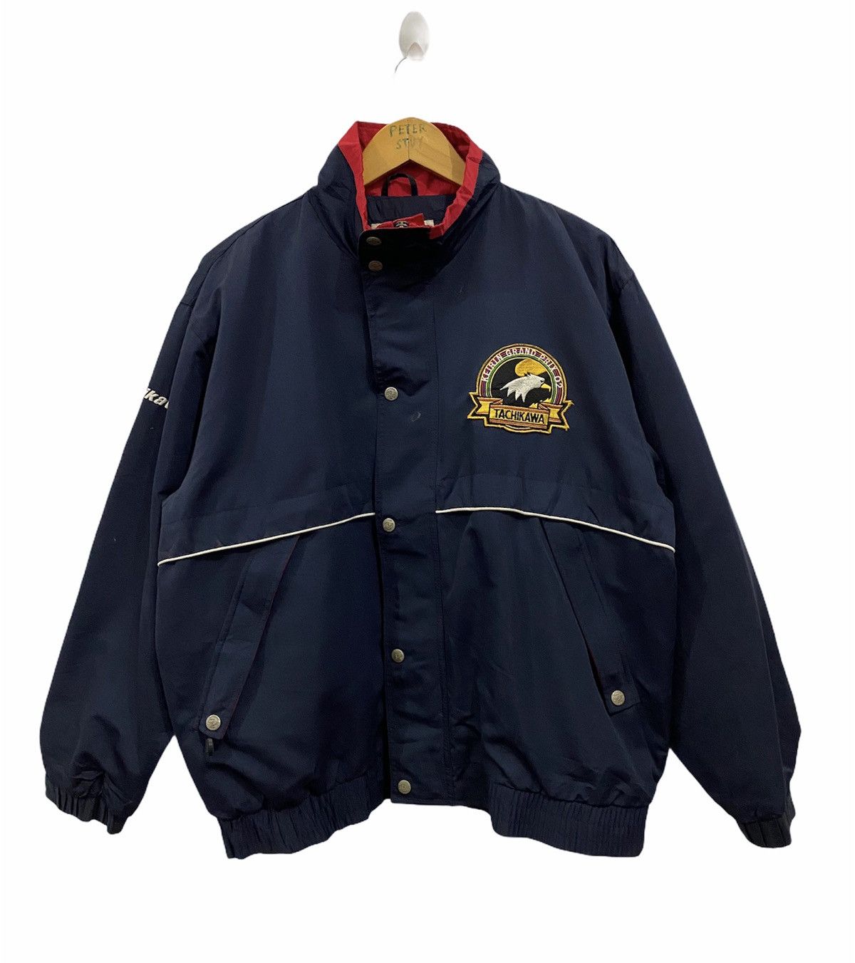 image of Racing x Vintage Keirin Grand Prix 02 Bomber Jacket in Blue/Navy, Men's (Size Large)