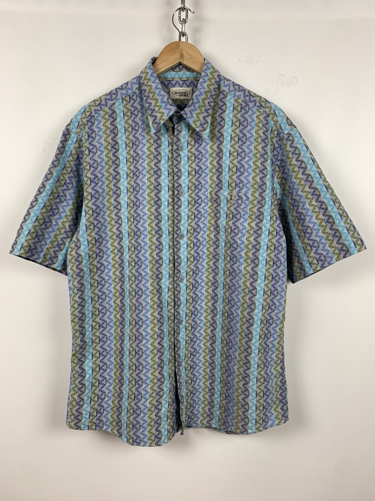 Missoni Vintage Missoni Sport Short Sleeve Button Up Shirt Size US L / EU 52-54 / 3 - 1 Thumbnail