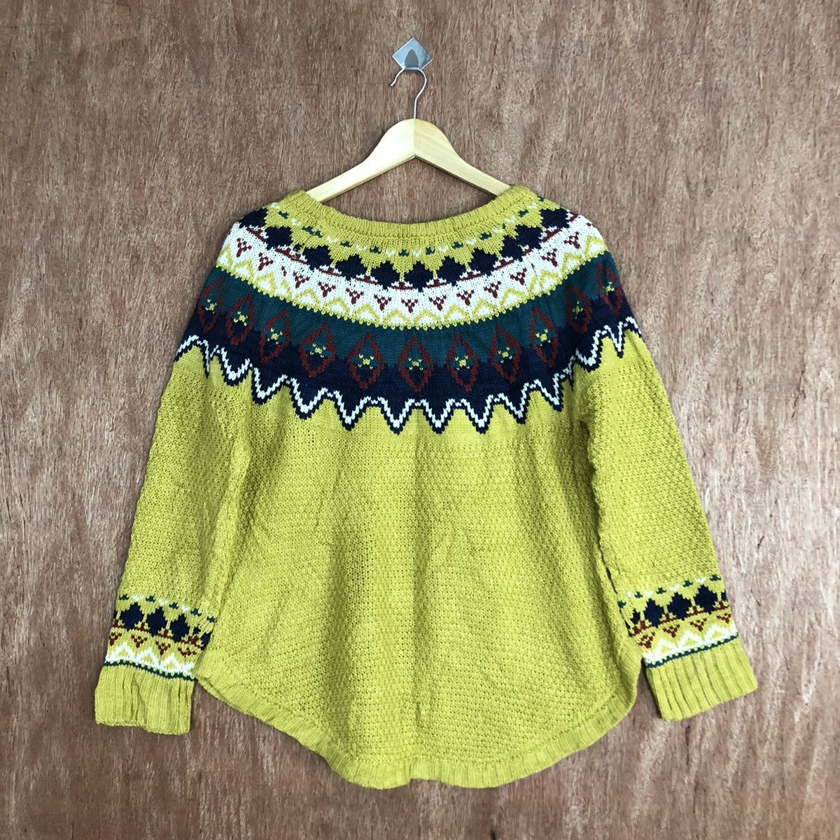 Japanese Brand Iniey Japan Navajo Mustard Knitwear #c867 Size US M / EU 48-50 / 2 - 13 Thumbnail